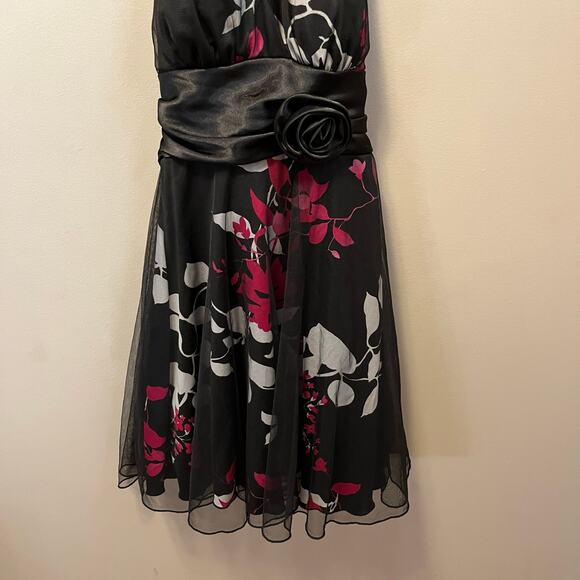 Y2K Mesh Halter Dress‎ Dark Romance Floral Soft Goth Fairy Grunge Vintage Glam - Picture 3 of 8